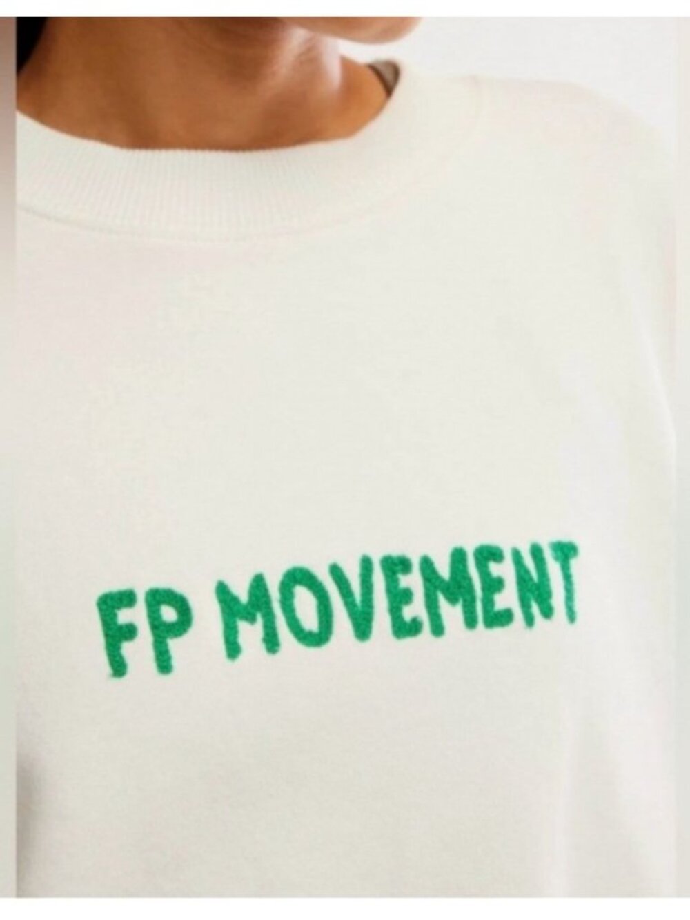 FP Movement Women's Sz Small White Crewneck All Star Embroidered Logo Sweatshirt - Picture 16 of 16